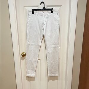 J. Crew, “Stretch 484 Slim”, woman’s, white, heavy dress pants. Size W 33, L 32.